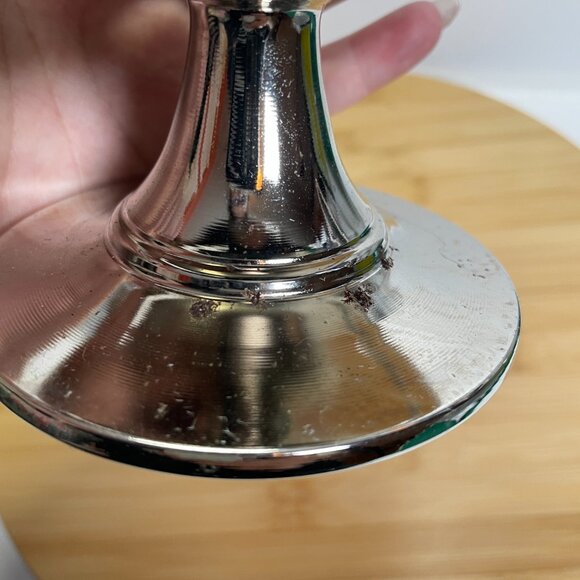 Bath & Body Works Mermaid At Heart Silver Metal 3 Wick Candle Holder Pedestal - Picture 6 of 7